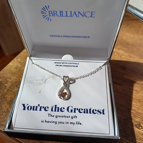💐 Brillance Swarovski Crystal heart necklace mother's day - Picture 1 of 1
